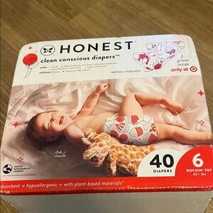 Honest Diapers with Red and White Prints